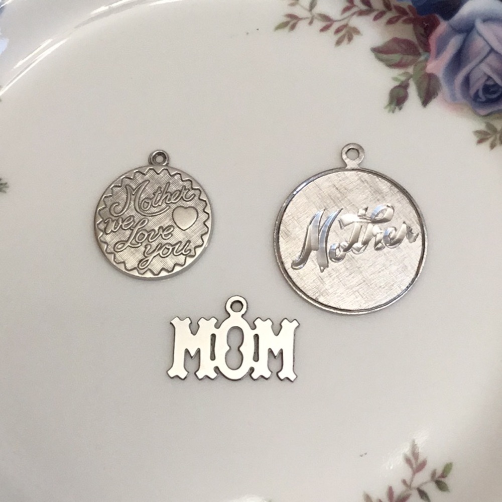 3 silver Mother charms